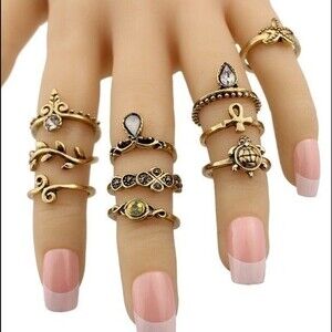 10 piece vintage ring set